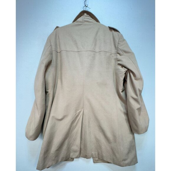 Vintage Stratojac Strato-Suede Mens Flannel Trench Coat Size 46 Beige Pockets - Picture 9 of 15